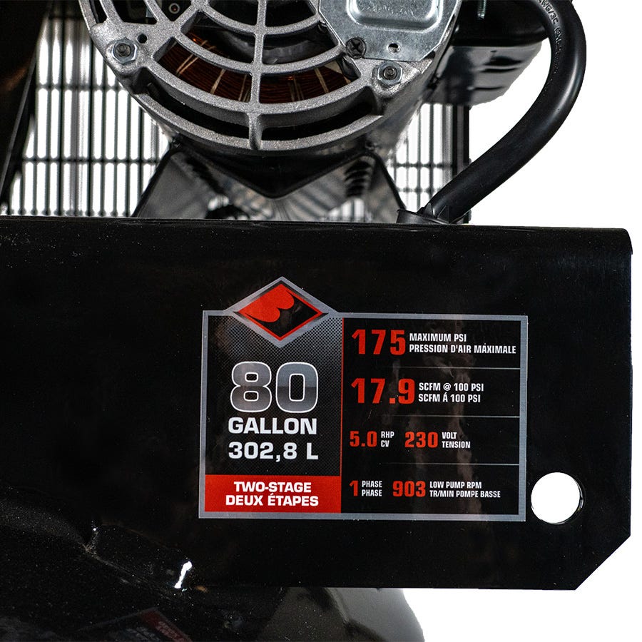Black Diamond 5 HP 80 Gallon Two-Stage Air Compressor
