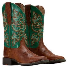 Ariat Women's Round Up Wide Square Toe StretchFit Western Boots - Arizona Brown