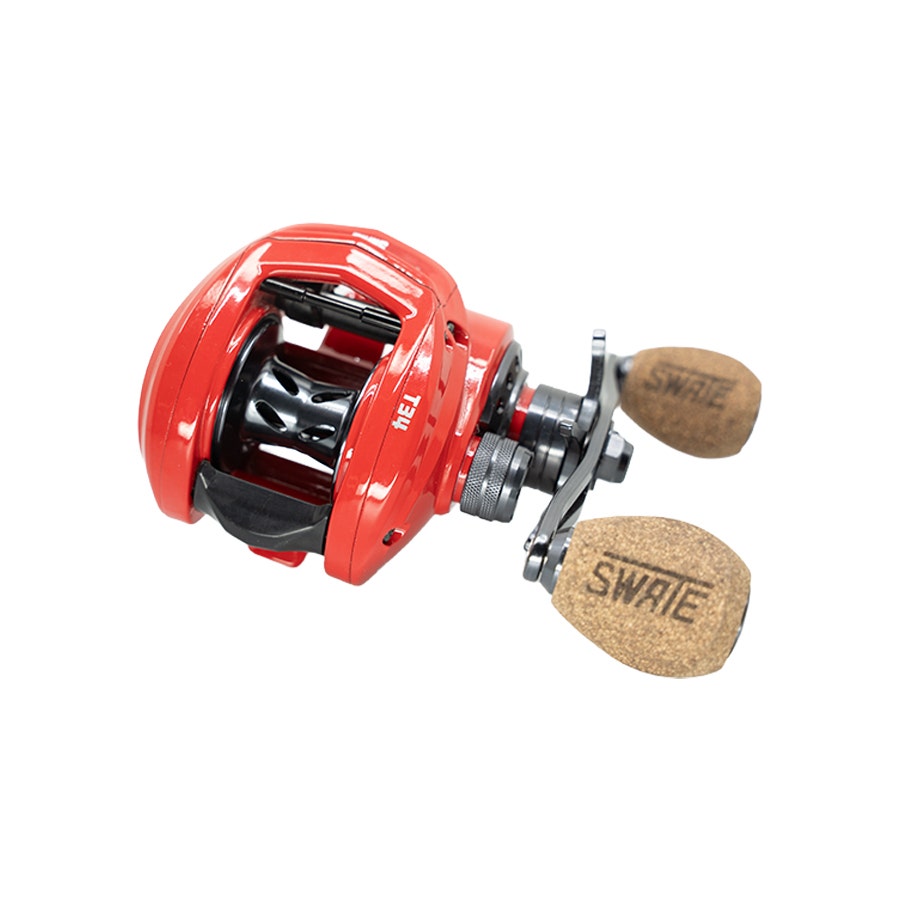 baitcast reel tusin HAUT TON Vortex Baitcasting Fishing Reels, Saltwater Inshore Surf Trolling Reel, Round Baitcaster Up to 44LBS Powerful Max Drag, Conventional Reel for Catfish, Musky, Salmon(Gold, 40 Right Hand) Sleek and refined Ultra Light Low Profile Baitcaster