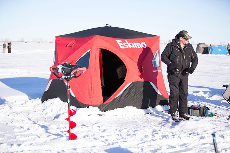 ice-fishing on Lake Frances in Valier, Montana, during the 2018 Ice Derby (6)
