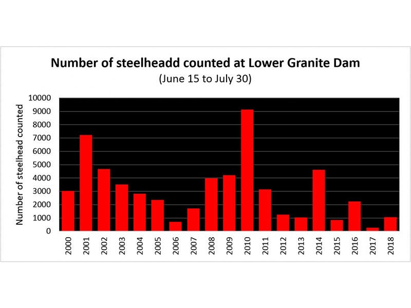 steelhead counts comparison at lgd through july 30