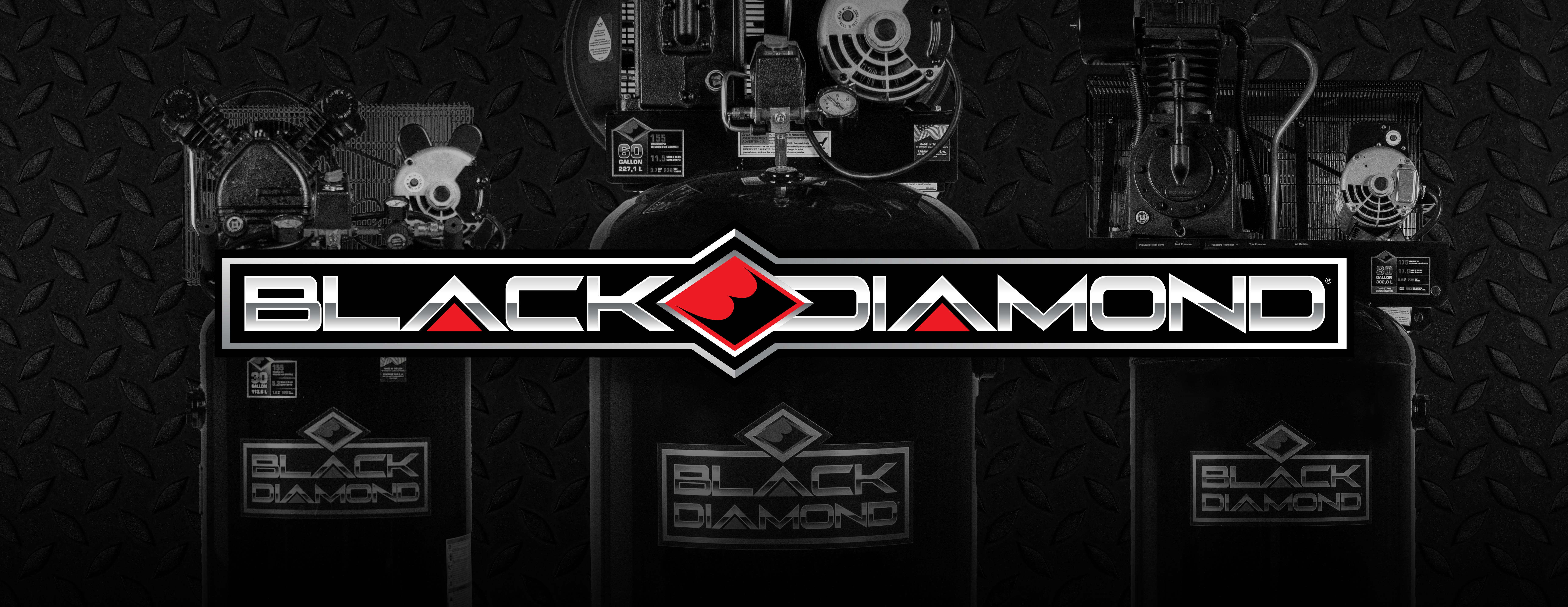Black Diamond Compressors on a black background