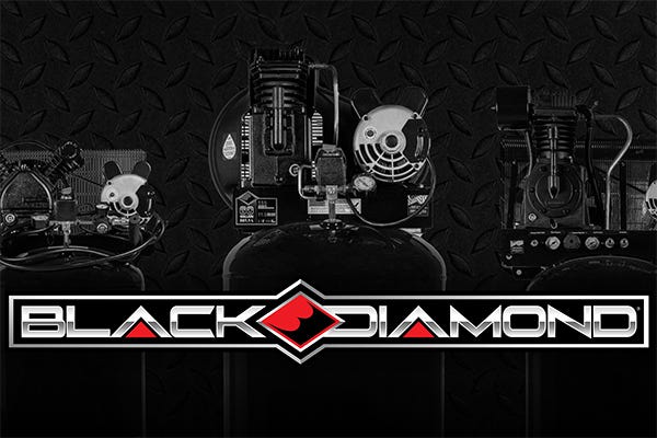 Black Diamond Compressors on a black background