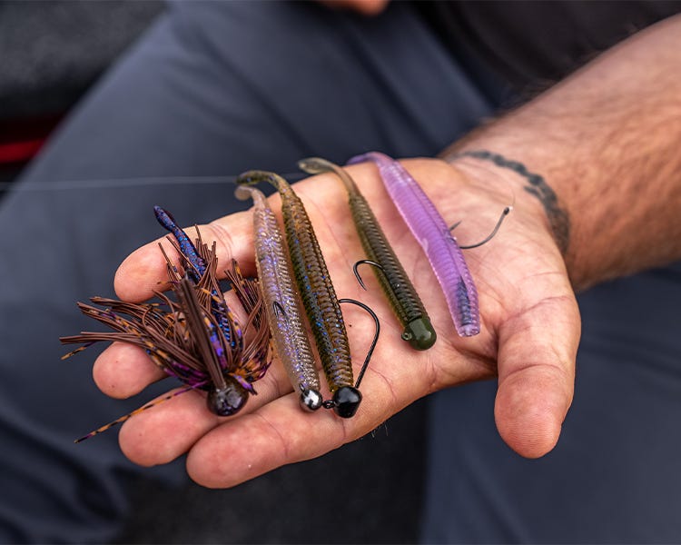 CAST Fishing Co. Nova 4.5 rigged any multiple different ways. Jig, jig head, weedless, skirted jig, drop shot, shakey jighead