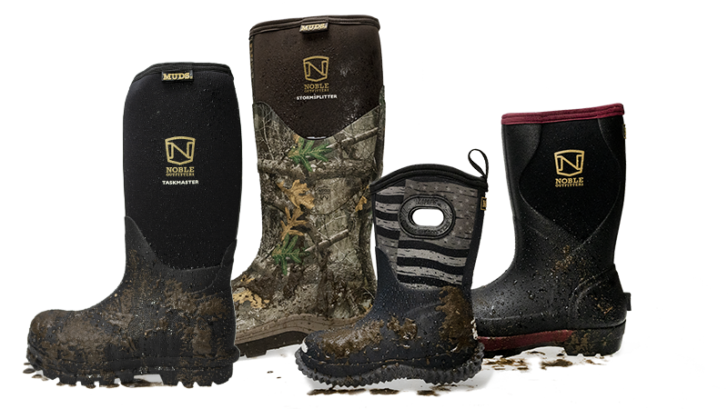 A selection of Noble MUDS boots