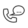 Phone with talking bubble icon