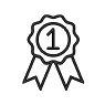 Number 1 ribbon icon