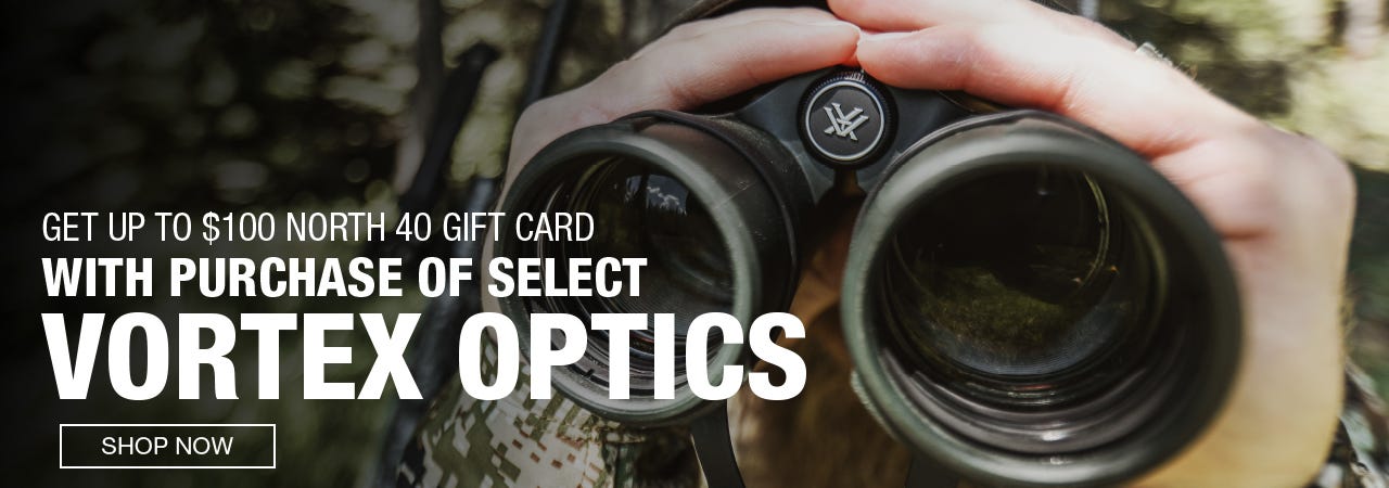 Get a discount of up to $100 gift card on select Vortex optics with your purchase. Take advantage of this offer today.