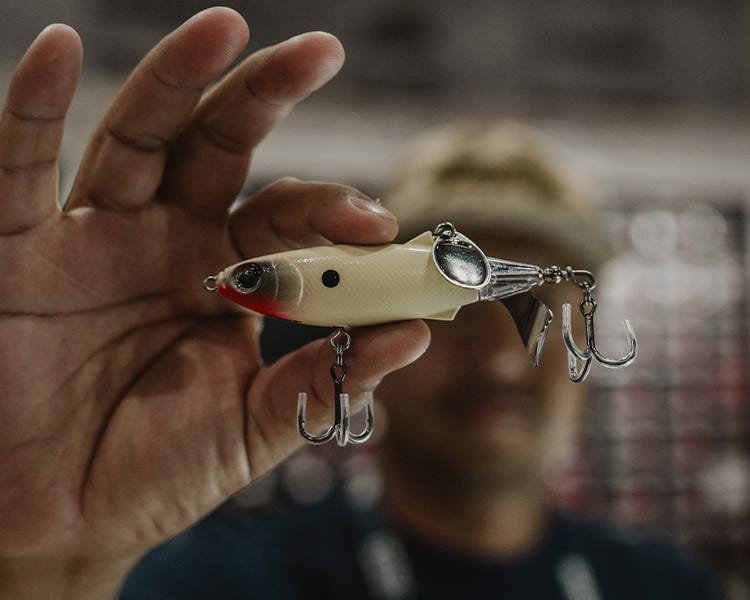 the new claptail from rapala being held up at the icast 2026 booth