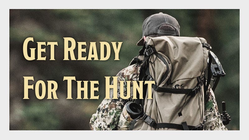 Get Ready for the Hunt! Man wearing hunting backpack and camo