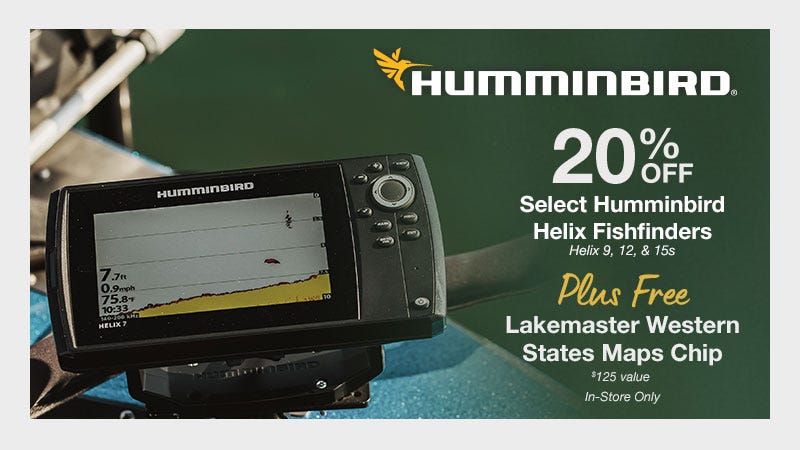 Humminbird helix fishfinder on kayak; on sale at north 40; 20%