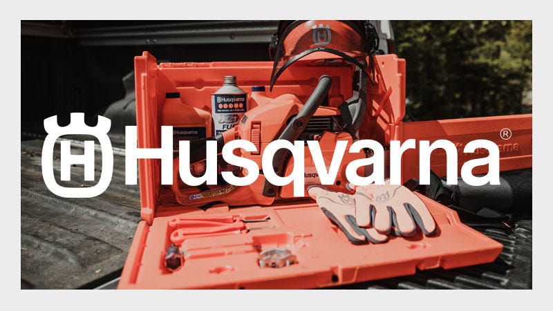 Husqvarna chainsaw on the bed of a truck on; north 40 outfitters; black friday sale; 