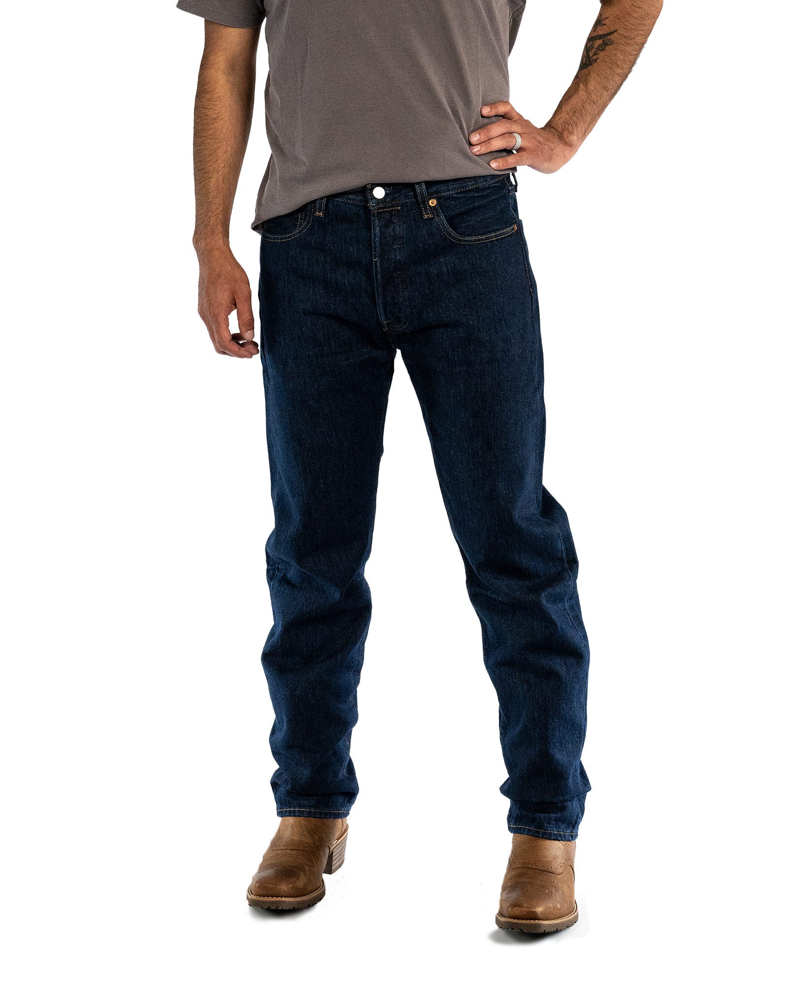 A front view of the Levi's 501 jeans