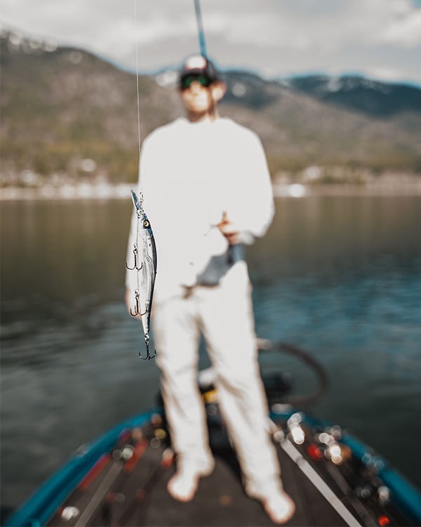 Bass Fishing on lake pend oreille with Megabass a megabass 110 jerkbait