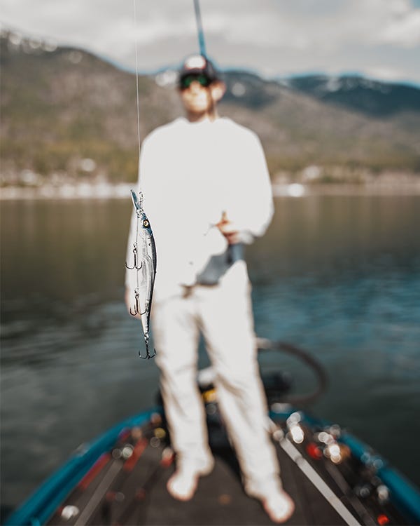 Bass Fishing on lake pend oreille with Megabass a megabass 110 jerkbait  