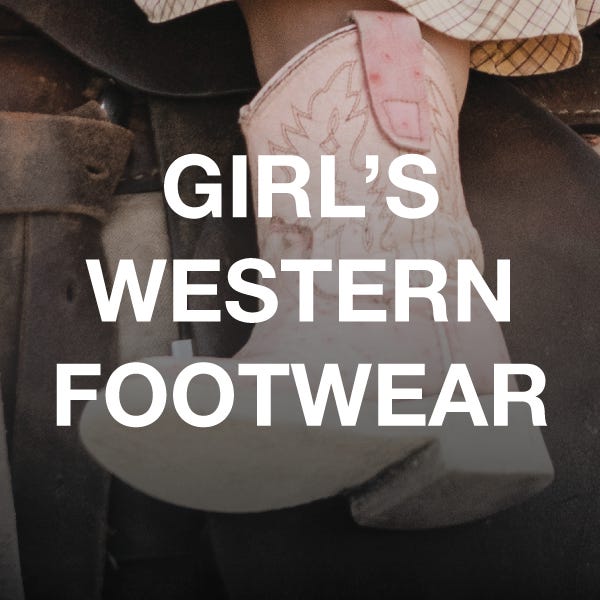 Stylish girls' western boots with the label "girls' western boots" clearly visible.