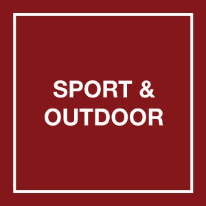 sport and outdoor copy on red background