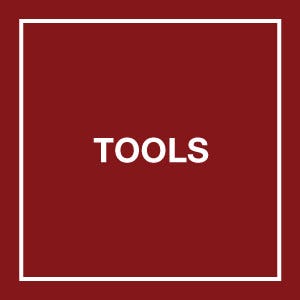 tools copy on red background