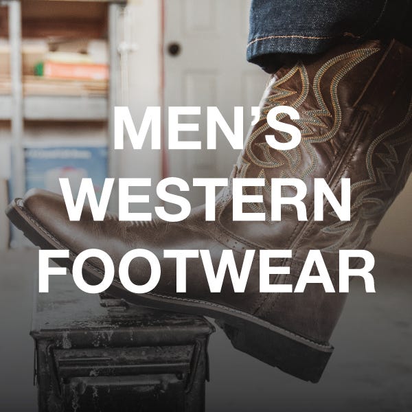Classic men's western boots made of leather, showcasing a traditional cowboy style with decorative details.