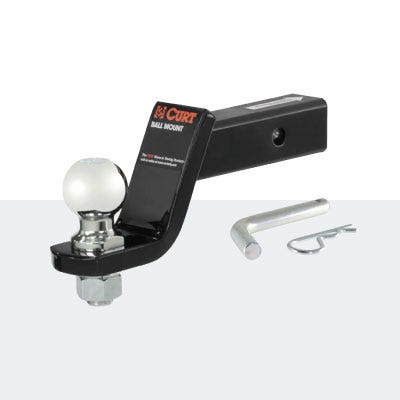 trailer hitch and ball icon. click to shop towing and trailer hitches