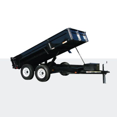 tipping dump trailer icon. click to shop trailers