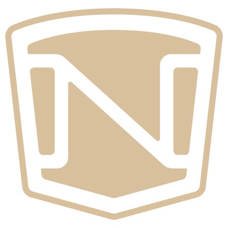 Noble Outfitters logo in a tan color