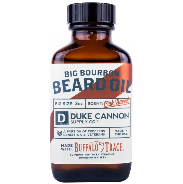 Duke cannon beard oil bottle