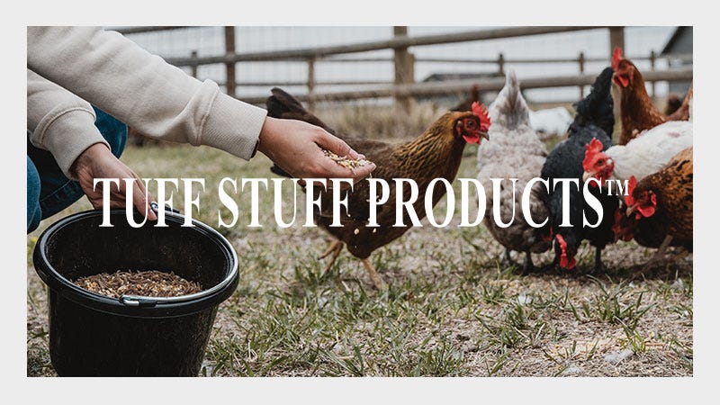 Tuff Stuff Buckets Being Used to Feed Chickens