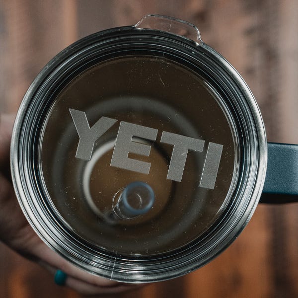 The lid of the Yeti Rambler with a straw