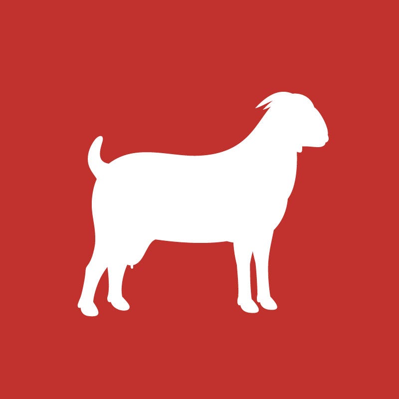 Red goat icon. Click to see Country Companion goat feed options.