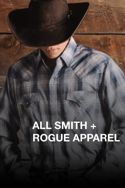 Graphic displaying a 20% off sale on Smith + Rogue apparel.