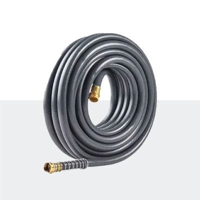 Coiled water hose icon. Click to shop watering sprinklers.