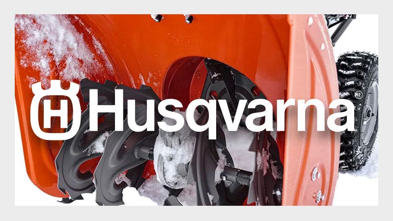 close up shot of husqvarna snow blower