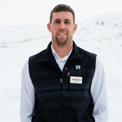North 40 Havre store manager John Olszewski standing outdoors in the Montana winter
