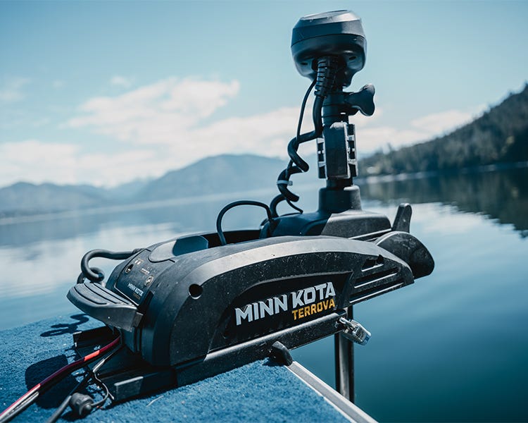 minn kota terrova trolling motor being put to use on lake pend oreille 