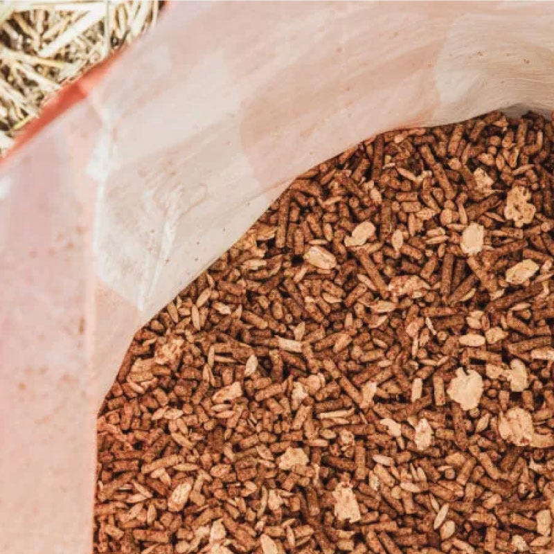 Animal feed sitting in a Country Companion bag