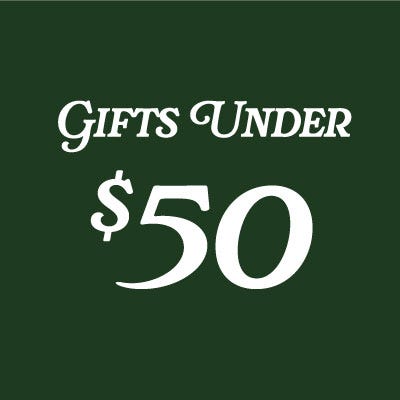 gifts under $50 copy on red background