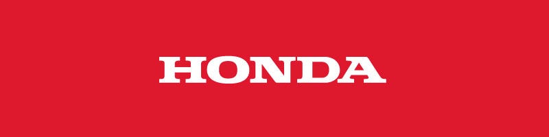 Honda motors logo in white on red background