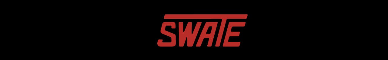 Swate logo in red on black
