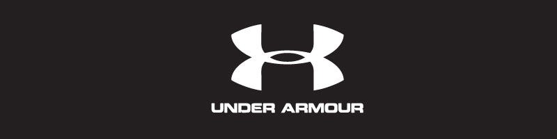 White Under Armor logo over black background