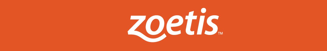 Zoetis logo over orange background