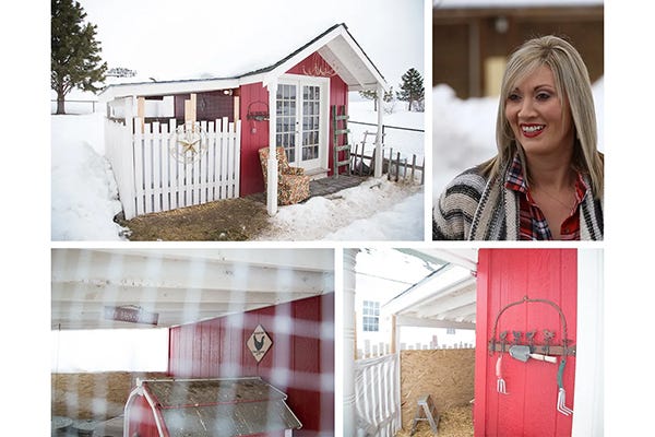 Chicken coop collage in Penros, WA with winner Jenna. 