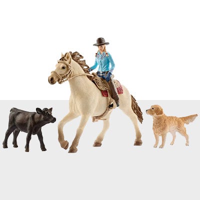 cowgirl playset icon. click to shop toy playsets